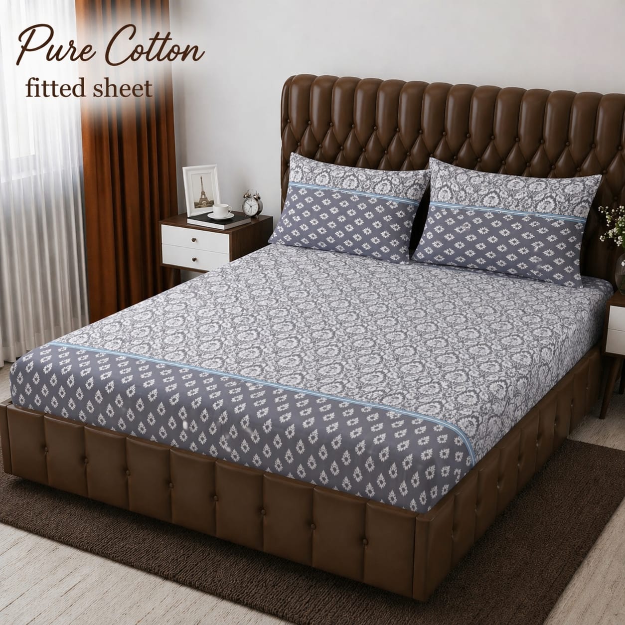 *pure cotton* FITTED BEDSHET