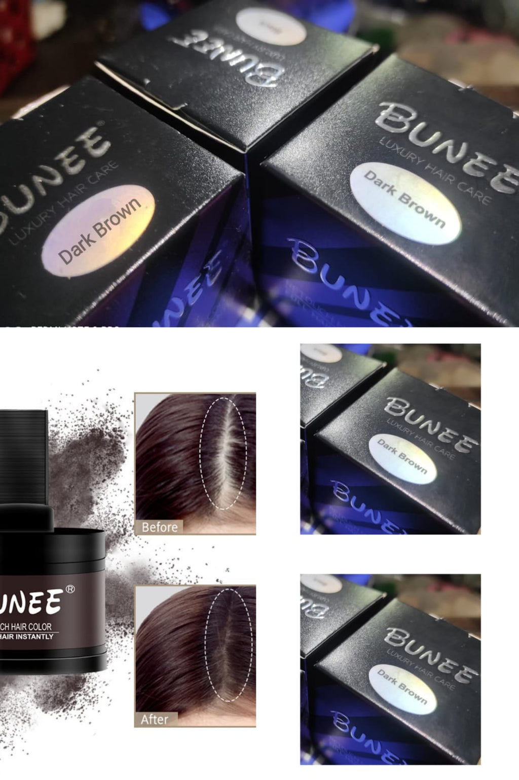 Intensify Hair Colour Tuch-up ( 4 PCS-Dark Brown Colour ) BUNNE