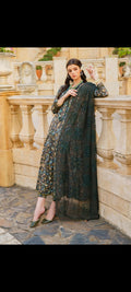 Iznik Printed Linen with printed Dimond Stapple Soft Dopatta*