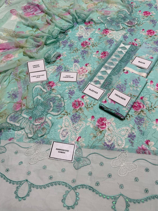 Maria B Butterfly  Lawn Summer'26 Embroidered 3Piece Unstitched