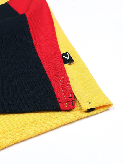 Tipping Collar Boys Polo Shirt Velvour Embroidered Red And Navy