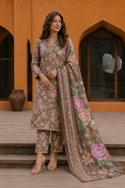 3Pc Printed Lawn Suits- (25 Design Available ) for Women (Unstitched)