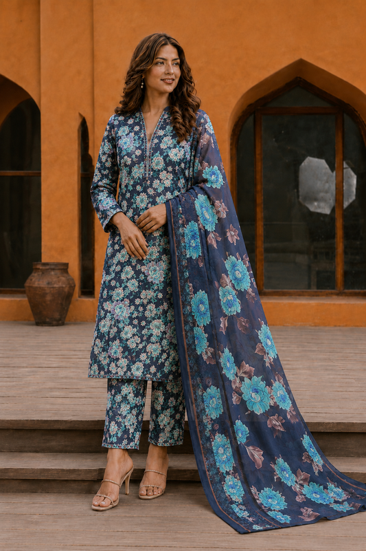 3Pc Printed Lawn Suits- (25 Design Available ) for Women (Unstitched)