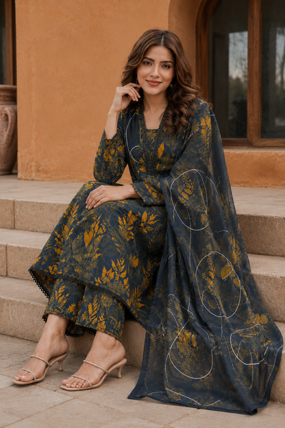 3Pc Printed Lawn Suits- (25 Design Available ) for Women (Unstitched)