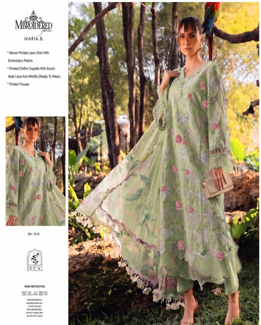 Maria B Butterfly Lemon Lawn Summer'26 Embroidered 3Piece Unstitched
