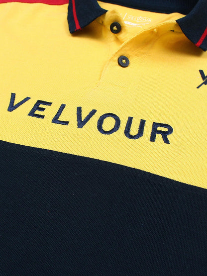 Tipping Collar Boys Polo Shirt Velvour Embroidered Red And Navy