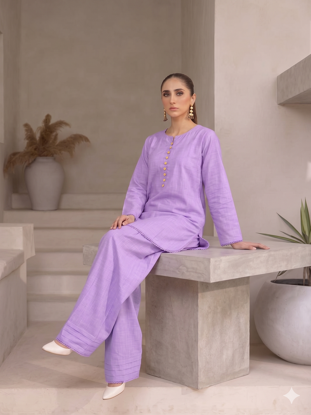 Farshi Shalwar Plain Solid two peice (STITCHED)( 6 Different Colour Available )